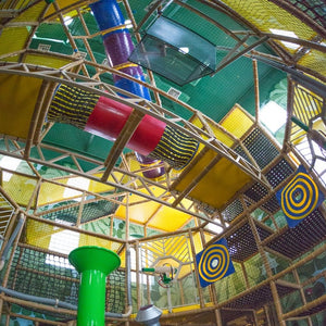 Jungle PlayLand at ZDT's Amusement Park - Giant five-Level playground with tunnels and ball cannons.